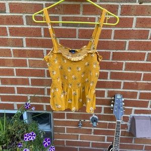 American Eagle yellow floral tank top